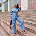 Mulmul Imelda Denim Light Blue Co-ord Set