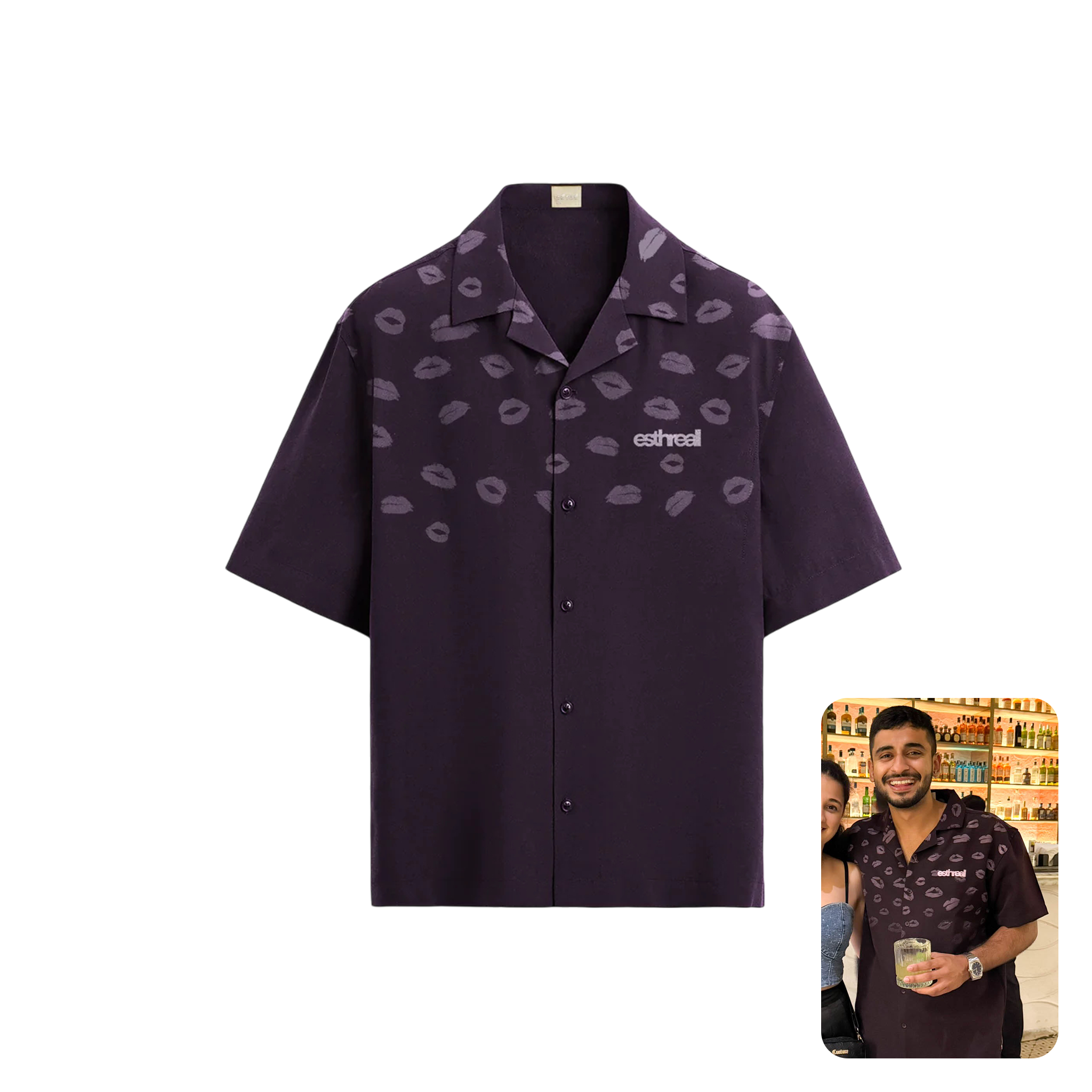 Esthreall Kisses Dark Purple Shirt