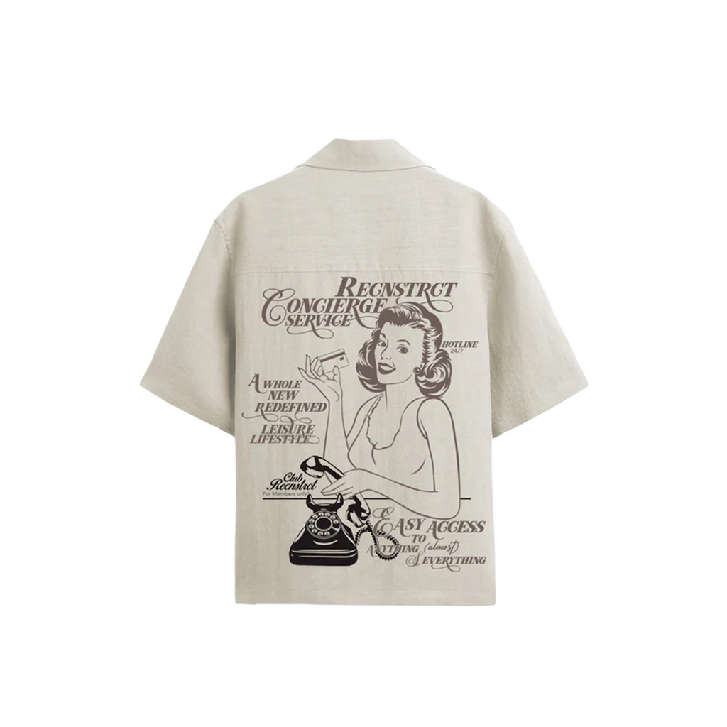 Recnstrct Concierge Linen Shirt Taupe