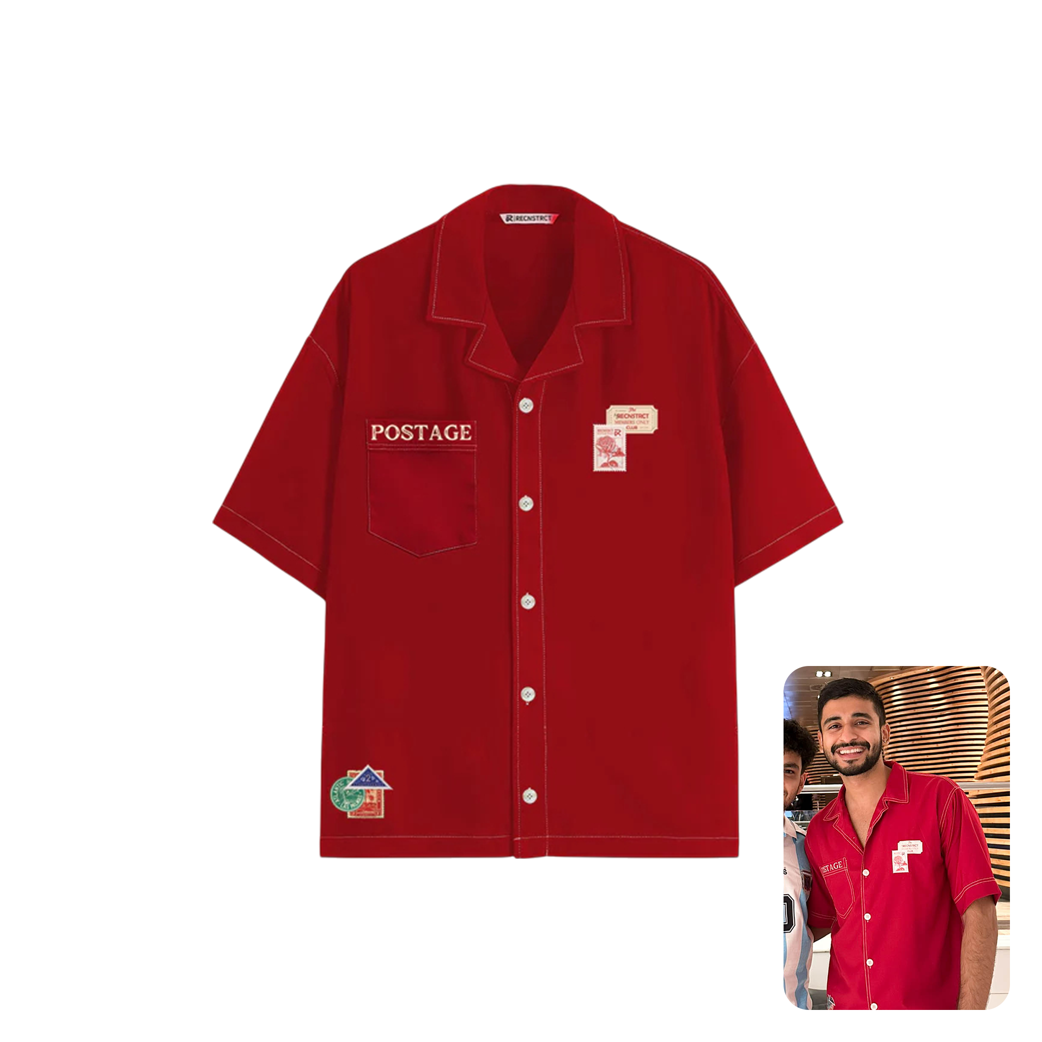 Recnstrct PostART Shirt Red
