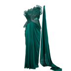 Amit Aggarwal Corded Coral Saree Emerald