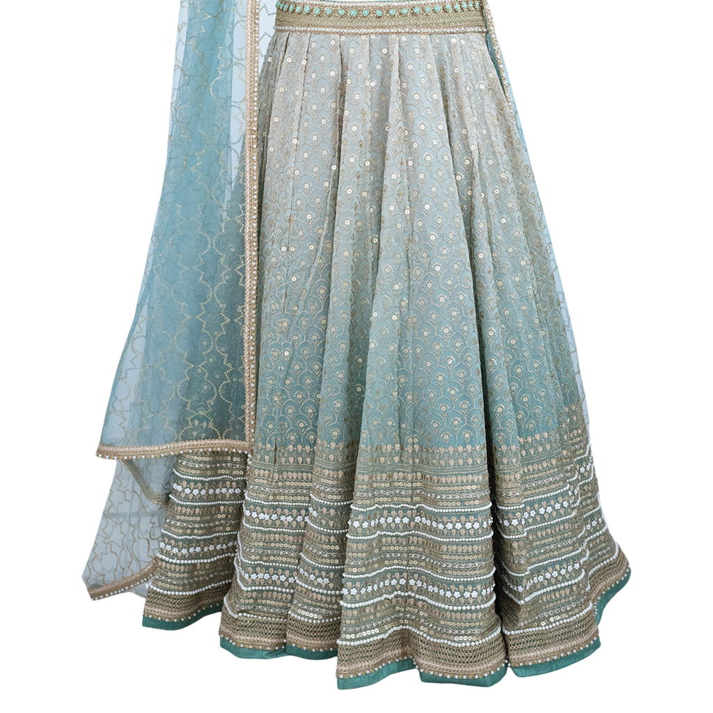 Cedar and Pine Queen's Blue Lehenga