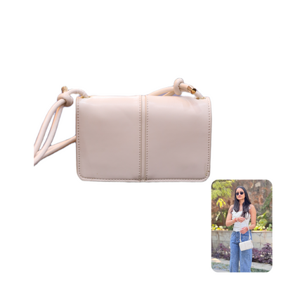 Zara Topstitched Structured Shoulder Bag