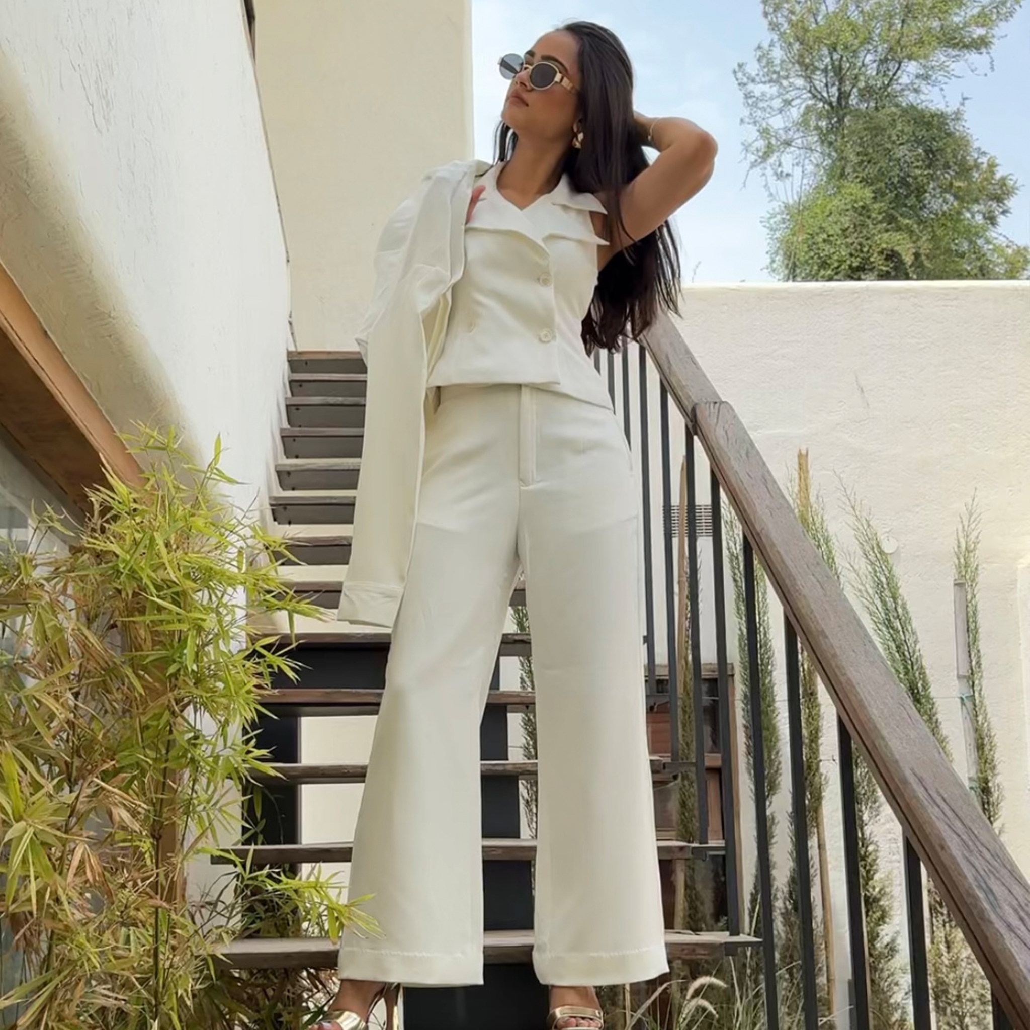 Design by Ranu Ivory Waistcoat & Pant Co-Ord Set