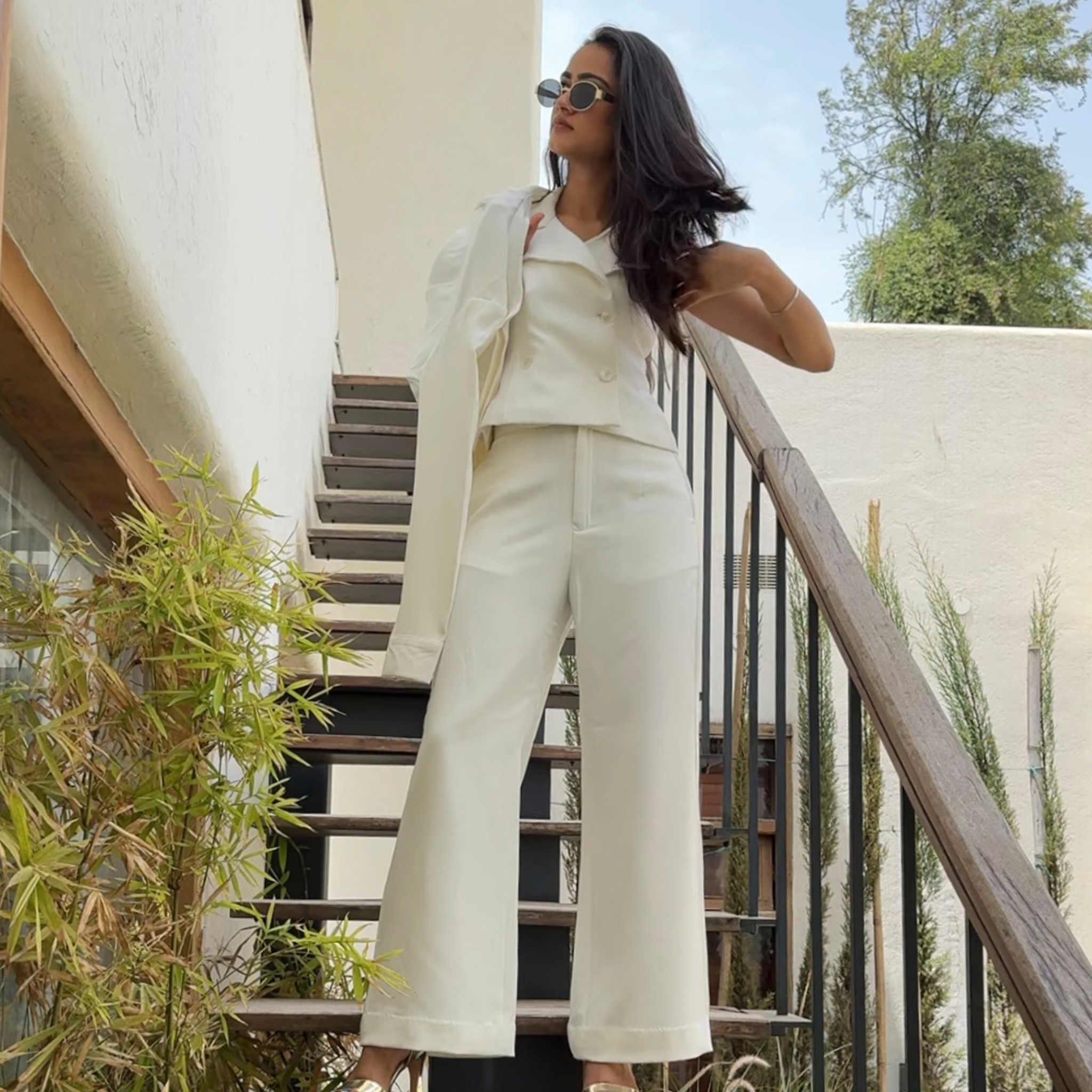 Design by Ranu Ivory Waistcoat & Pant Co-Ord Set