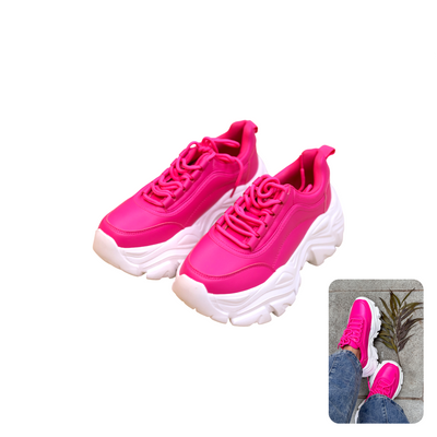 Hamster London Mousehole Hot Pink Party Sneakers