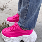 Hamster London Mousehole Hot Pink Party Sneakers