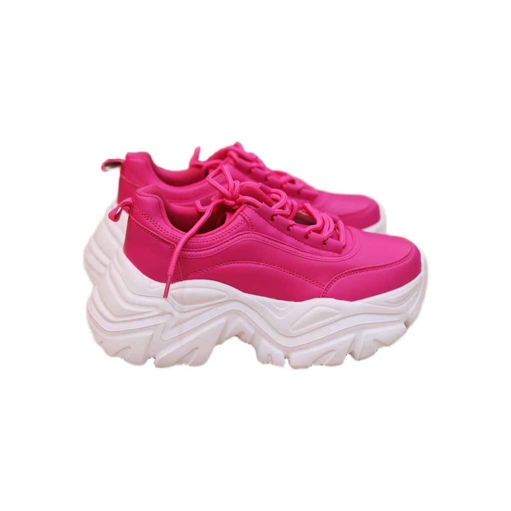 Hamster London Mousehole Hot Pink Party Sneakers
