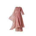 Aachho Mary Mauve Embroidered Chanderi Suit Set