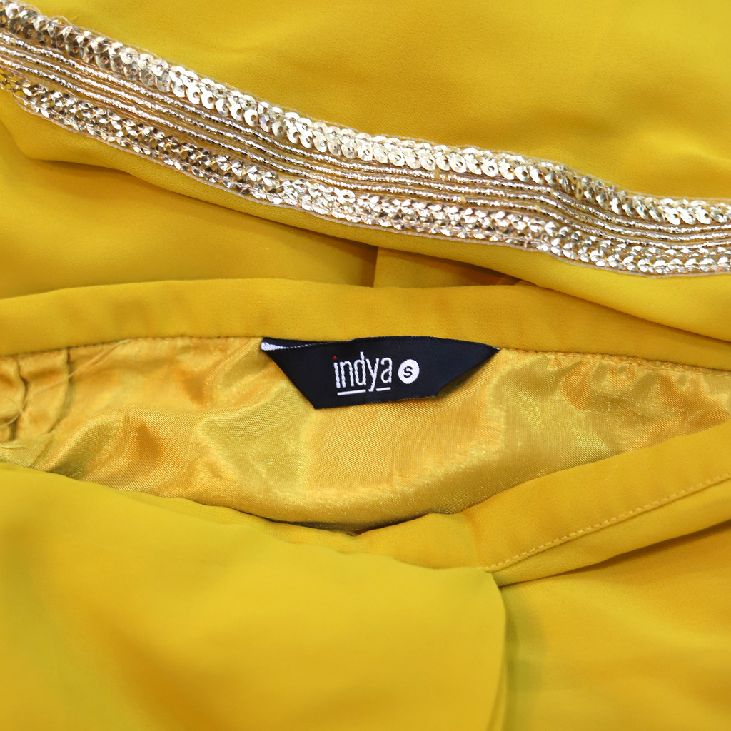 House of Indya Golden Marigold Pre-Draped Saree