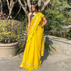 House of Indya Golden Marigold Pre-Draped Saree