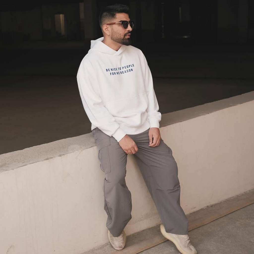 Griffel White Graphic Hoodie