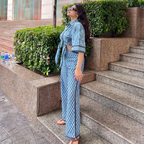 Mulmul Imelda Denim Light Blue Co-ord Set