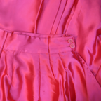 Custom Fuchsia Satin Pre-Draped Saree