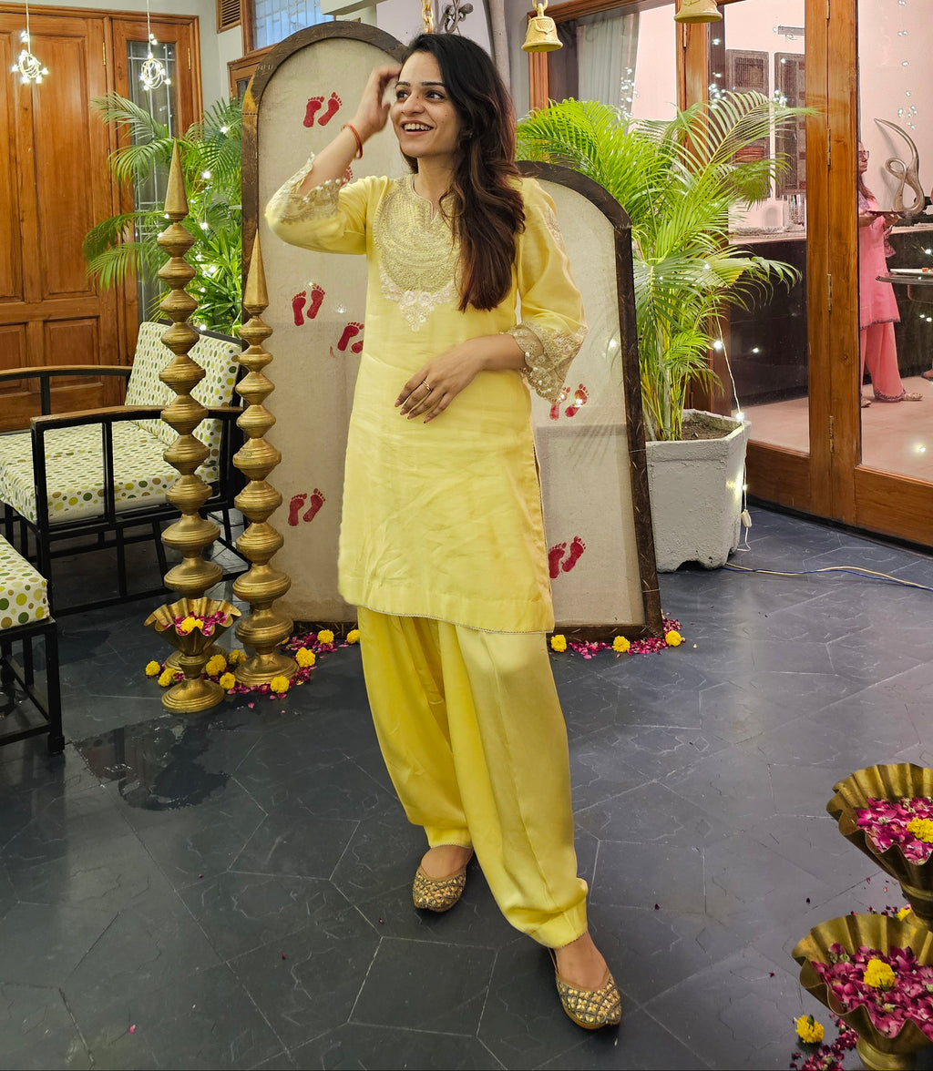 Sheetal Batra Ashira Lemon Yellow Kurta With Salwar
