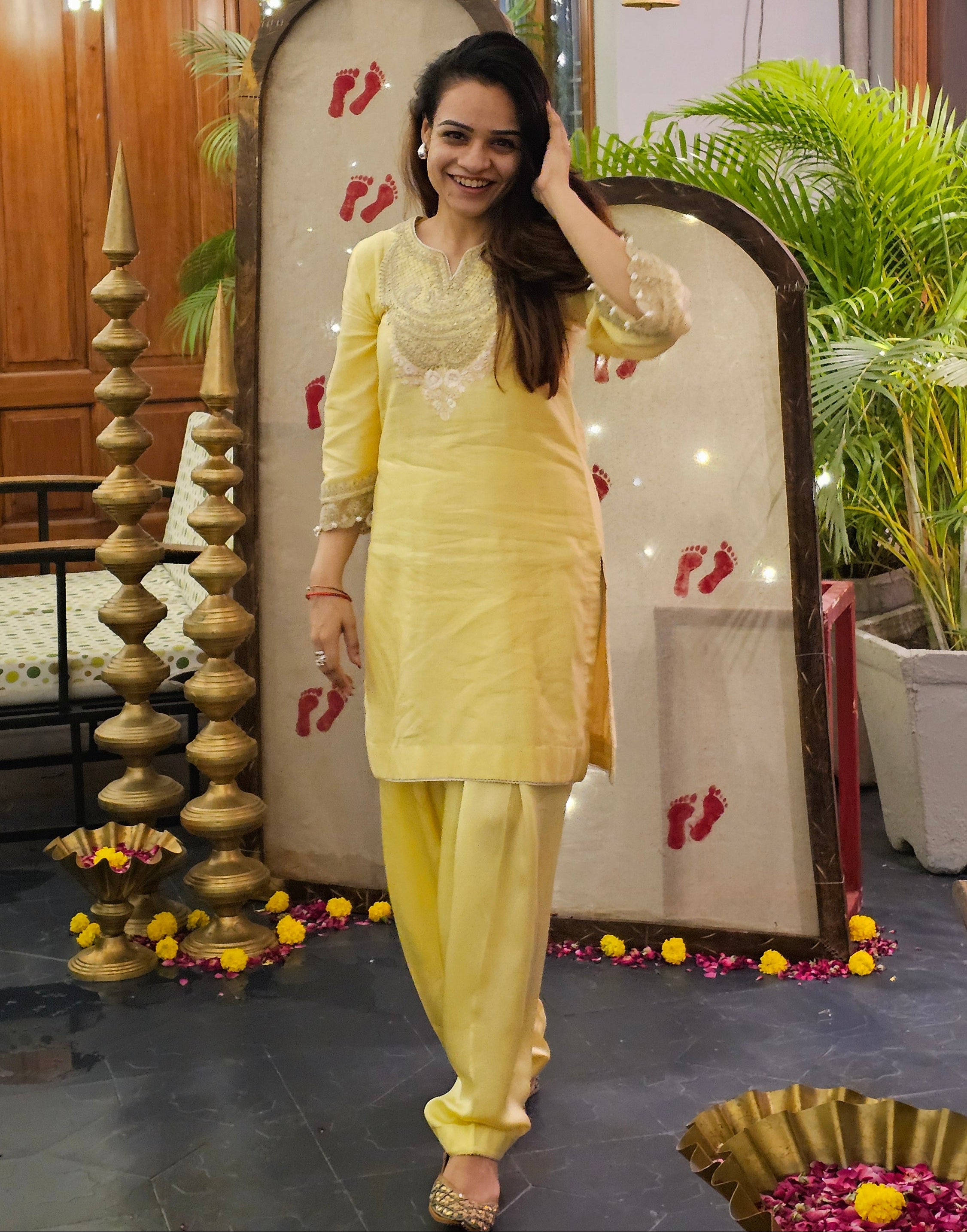 Sheetal Batra Ashira Lemon Yellow Kurta With Salwar