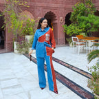 Style Anny Rhinestone Denim Block Co-ord Set