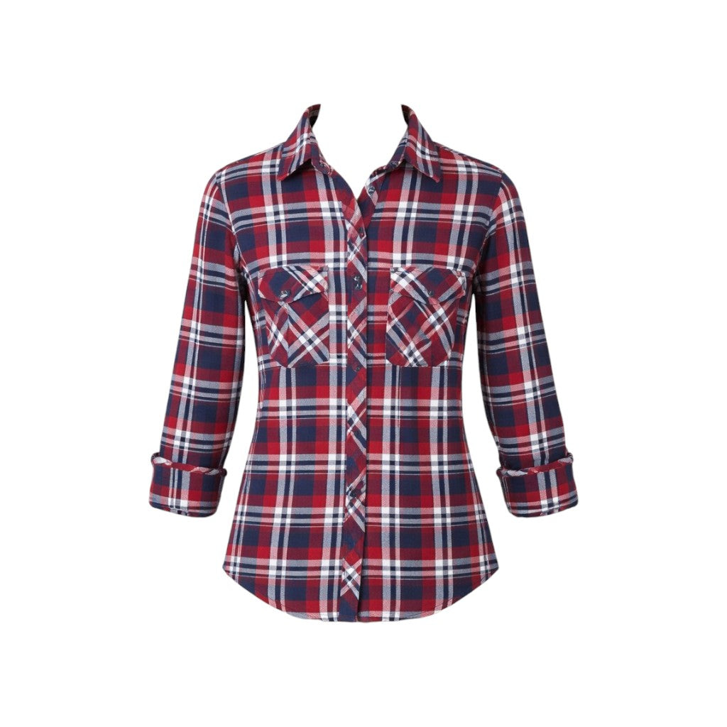 Zara Woman Blue Red Tartan Plaid Shirt