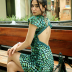 The Plunge Neck Velvet Mini Dress