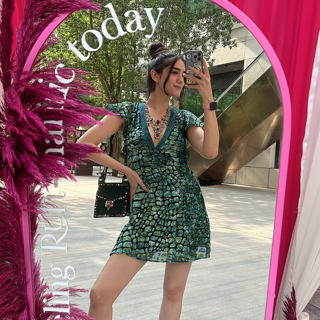 The Plunge Neck Velvet Mini Dress