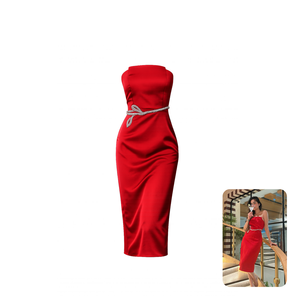 Attic Salt Slay Midi Red Dress