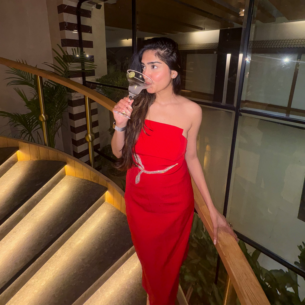 Attic Salt Sexy Slay Midi Red Dress