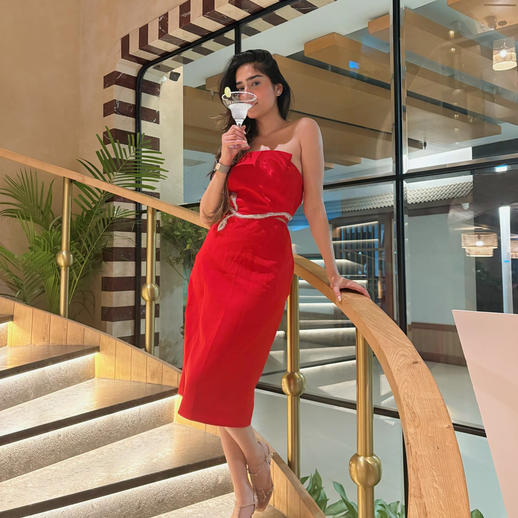 Attic Salt Sexy Slay Midi Red Dress