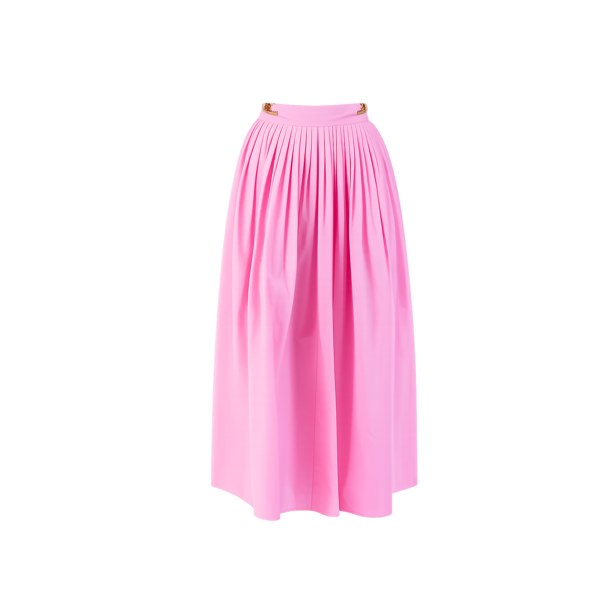 House of Mae Pink Pleated Skirt with Chain Waistband Detail