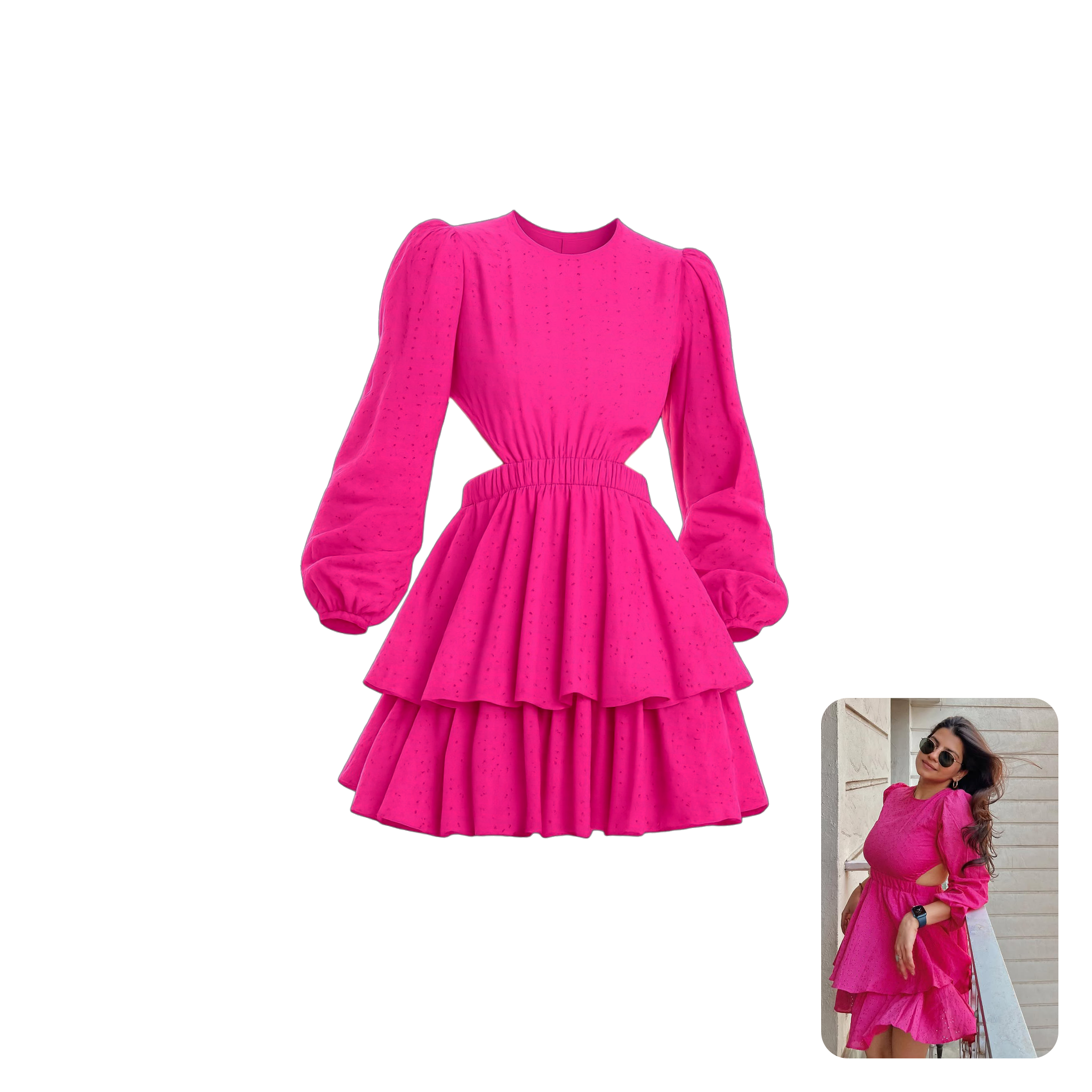 By The Bay Layered Fit & Flare Dress