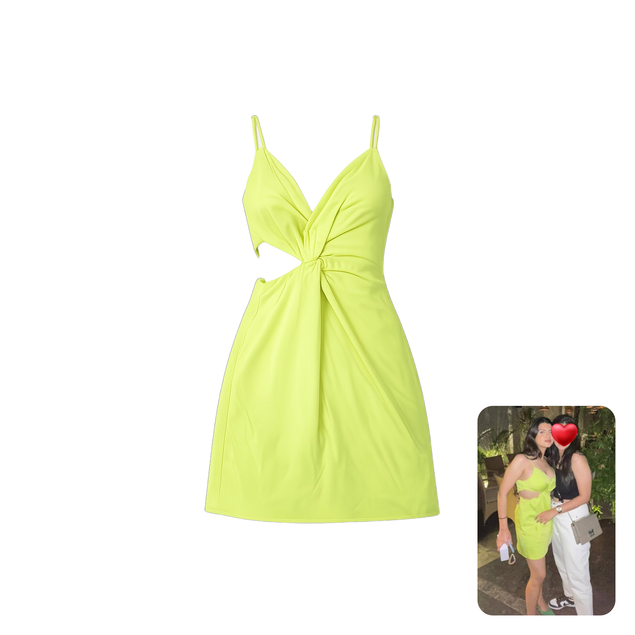 Zara Lime Side Cut-out Mini Dress