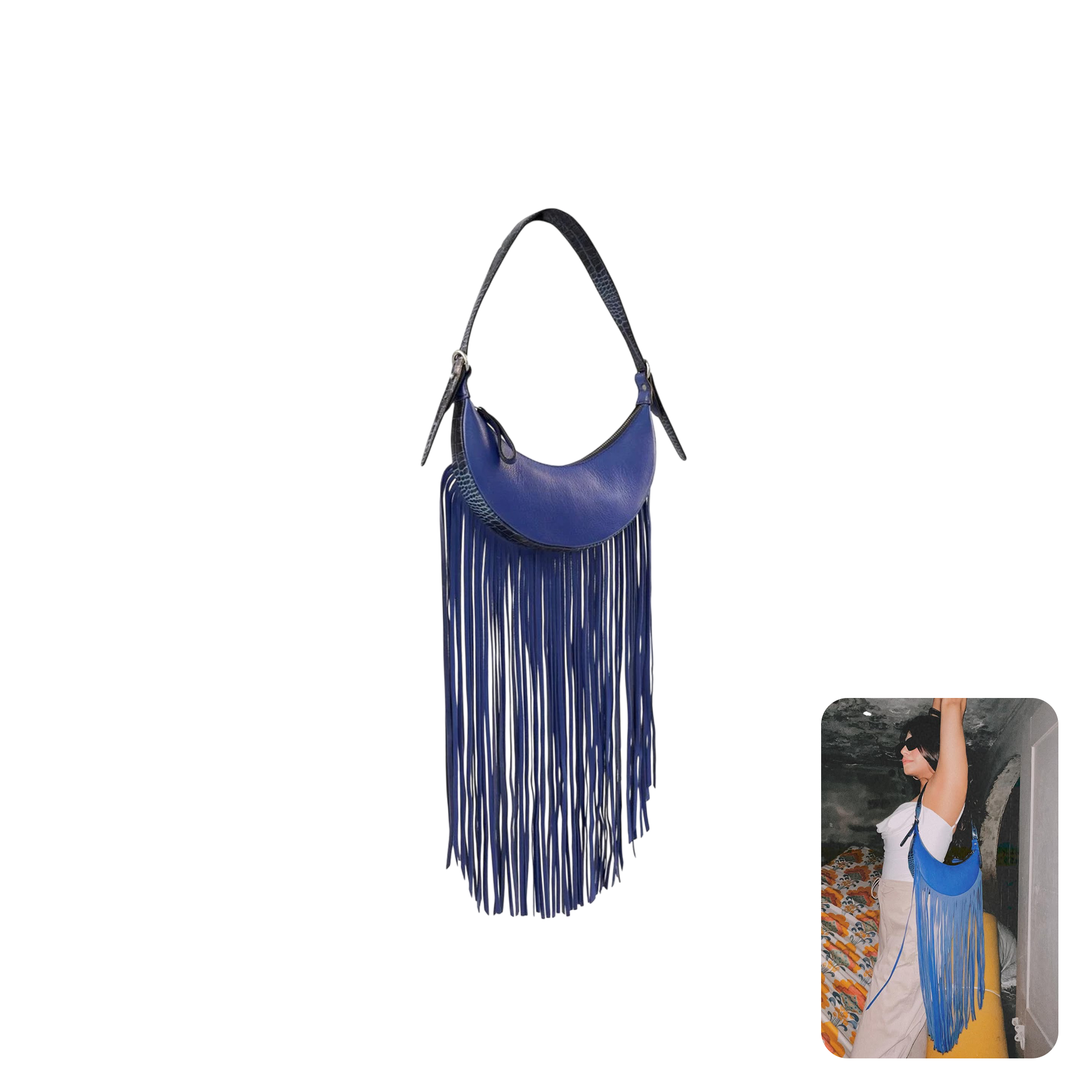 Shop Mistry Selena Fringe Blue Azure