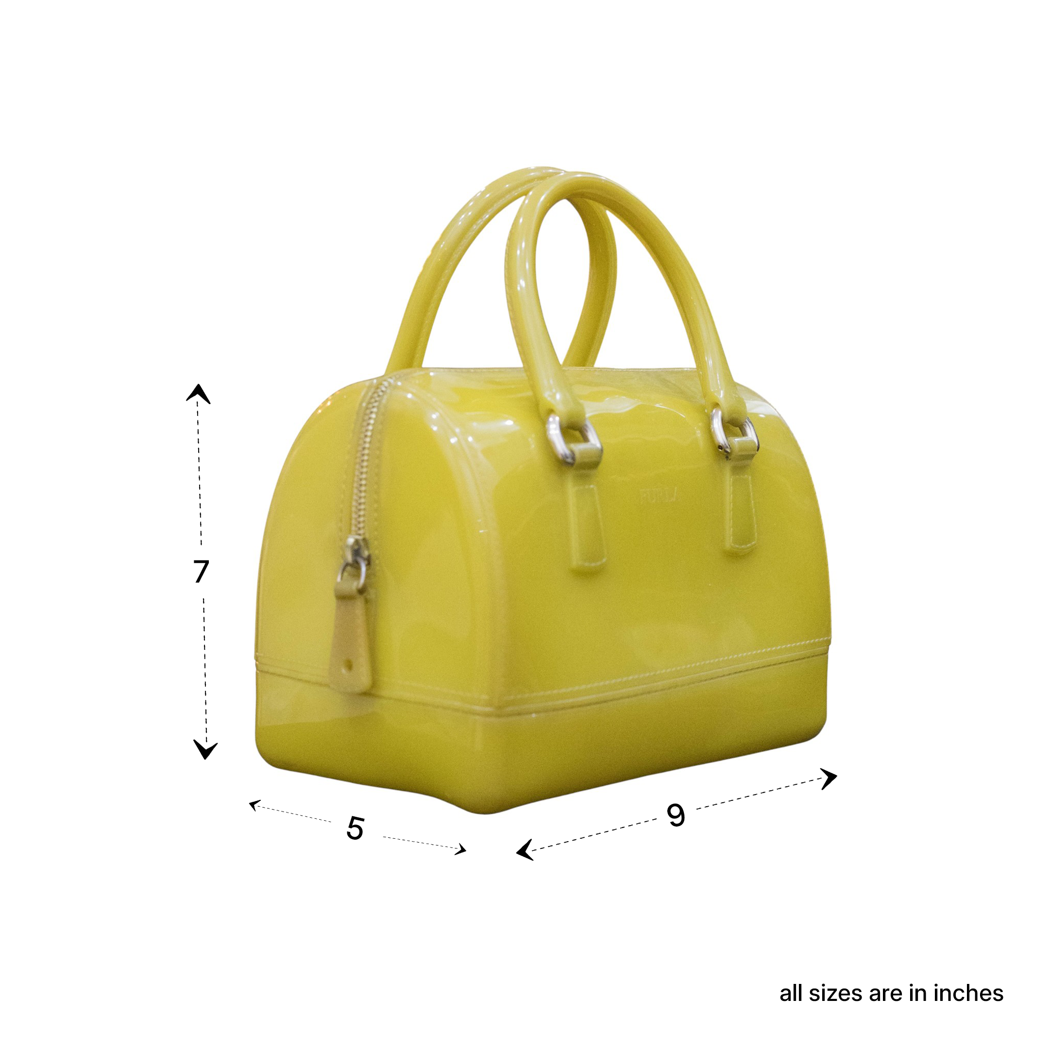 Furla Yellow Medium Candy Satchel Bag