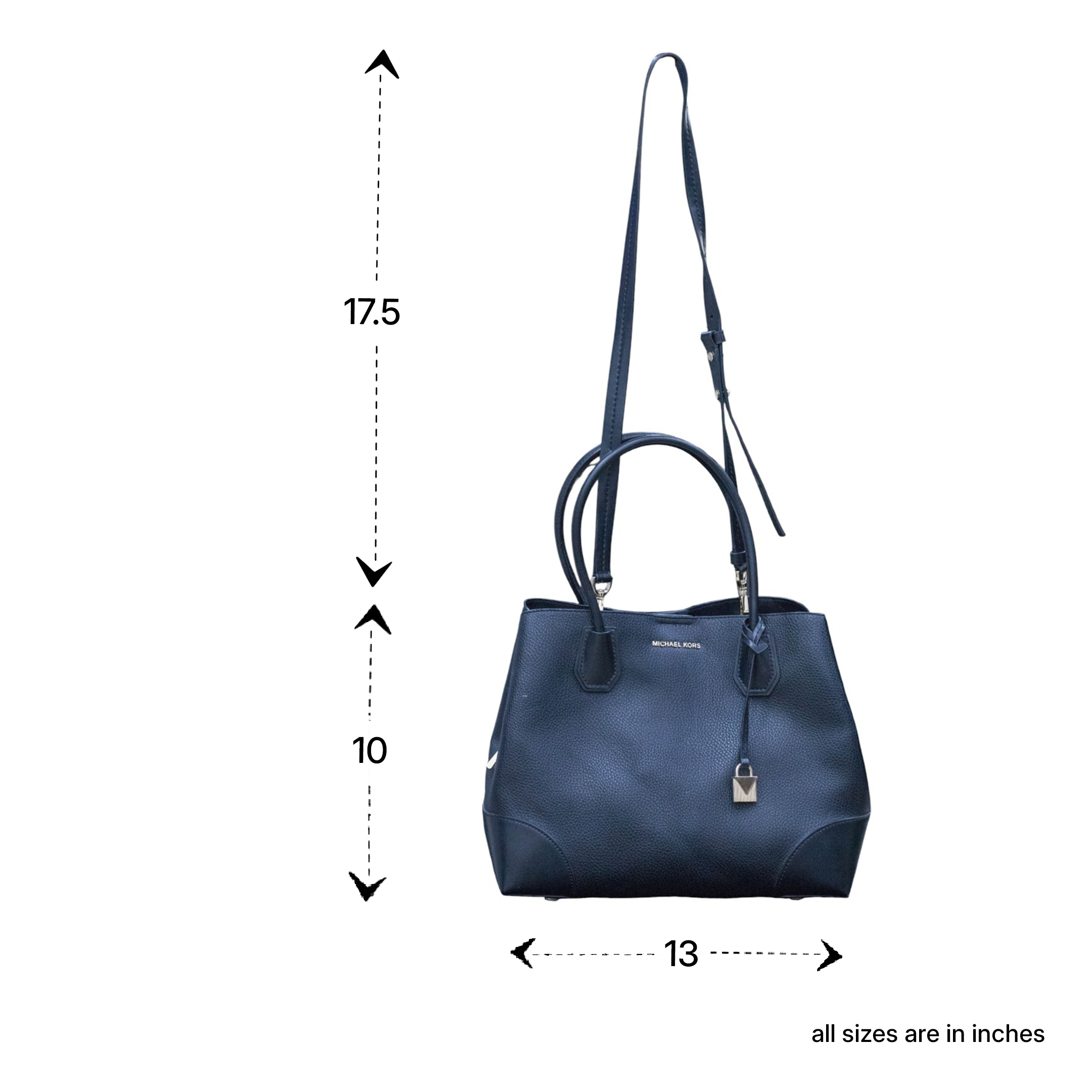 Michael Kors Mercer Large Tote Black Pebbled Leather Bag