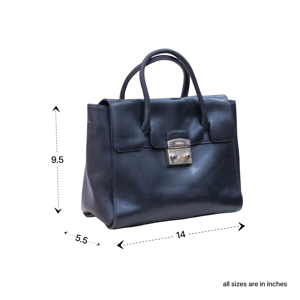Furla Metropolis Black Medium Satchel Bag
