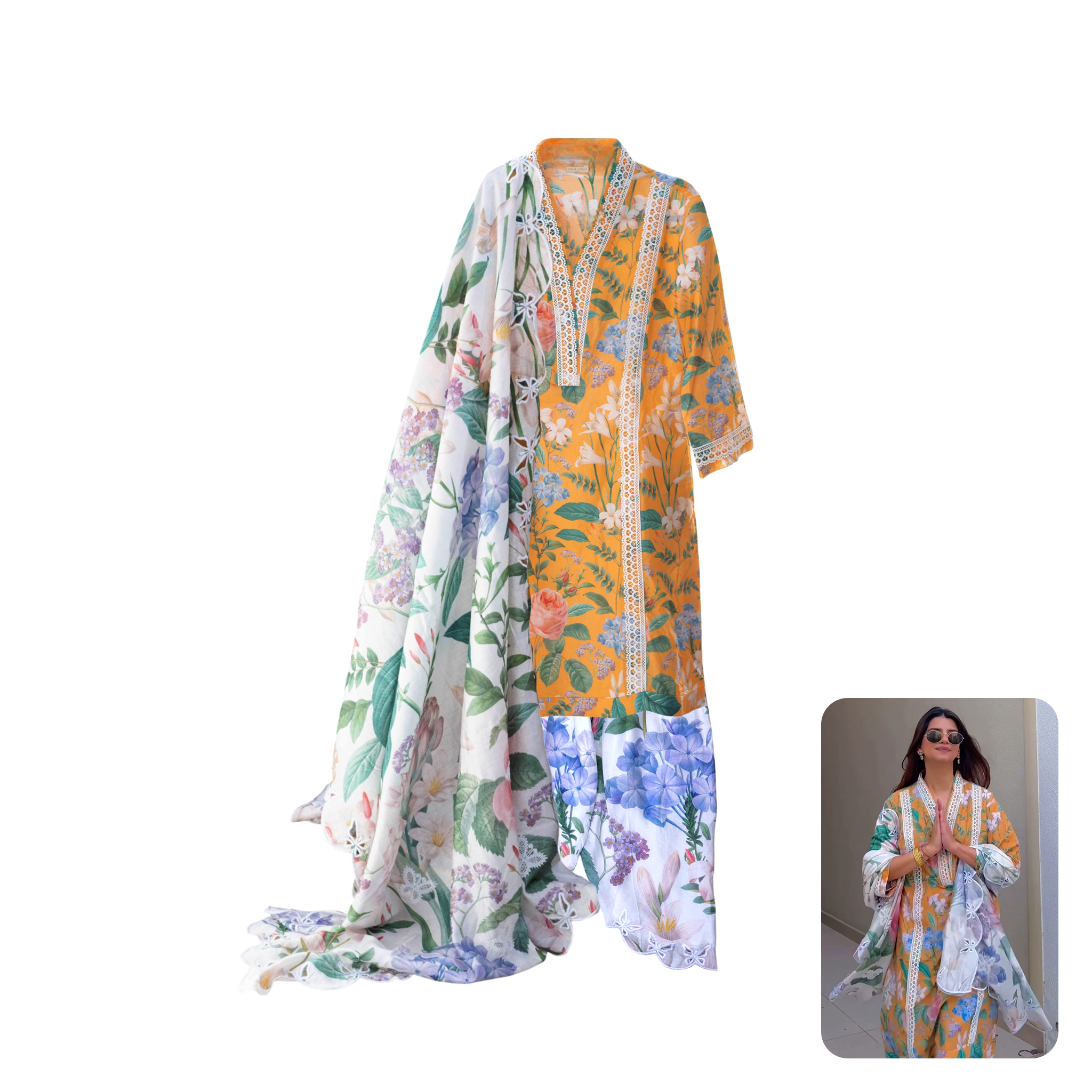 Sage Saga by The Loom Floral Printed Kurta Set of 3