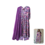 Harsha Khatry Purple Printed A Line Suit Set of 3