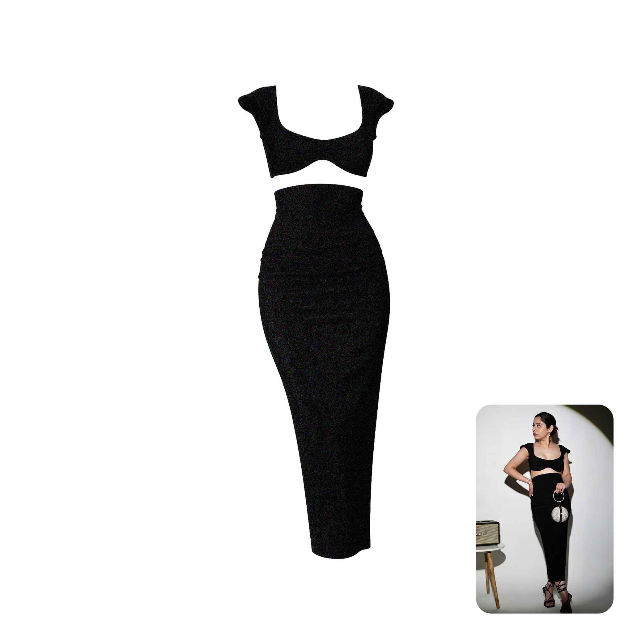 Label Ankita Jain Black Co-ord Set