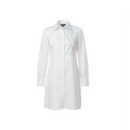 Label Swish White Cotton Crystal Collar Shirt Dress