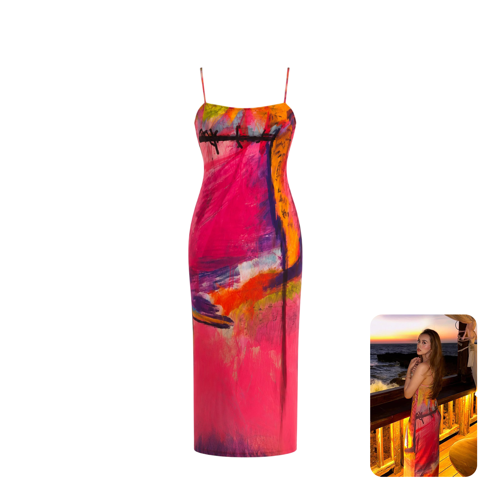 Zara x David Pher Printed Dress