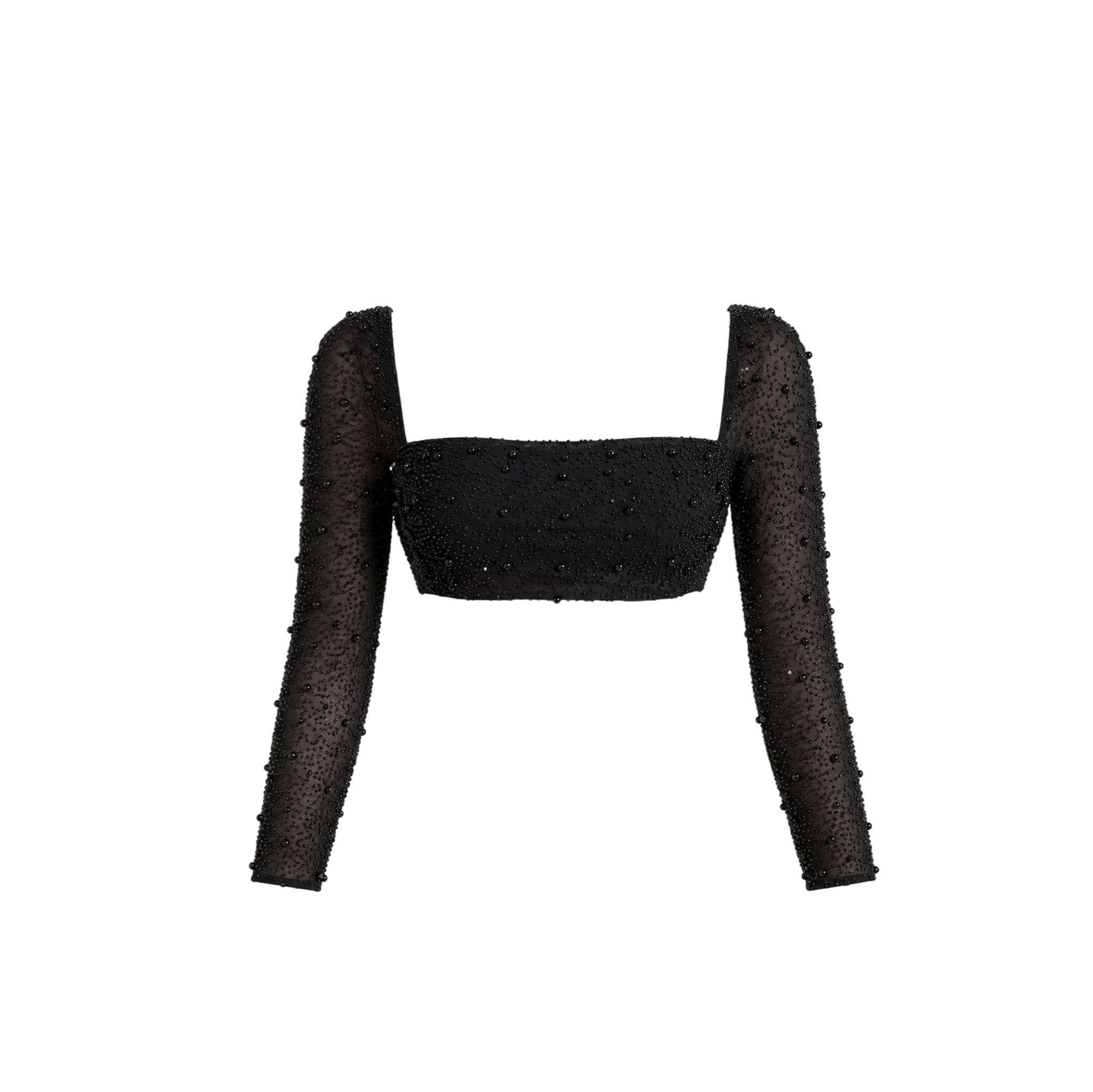 Oh Polly La Desirade Embellished Cowl Neck Crop Top