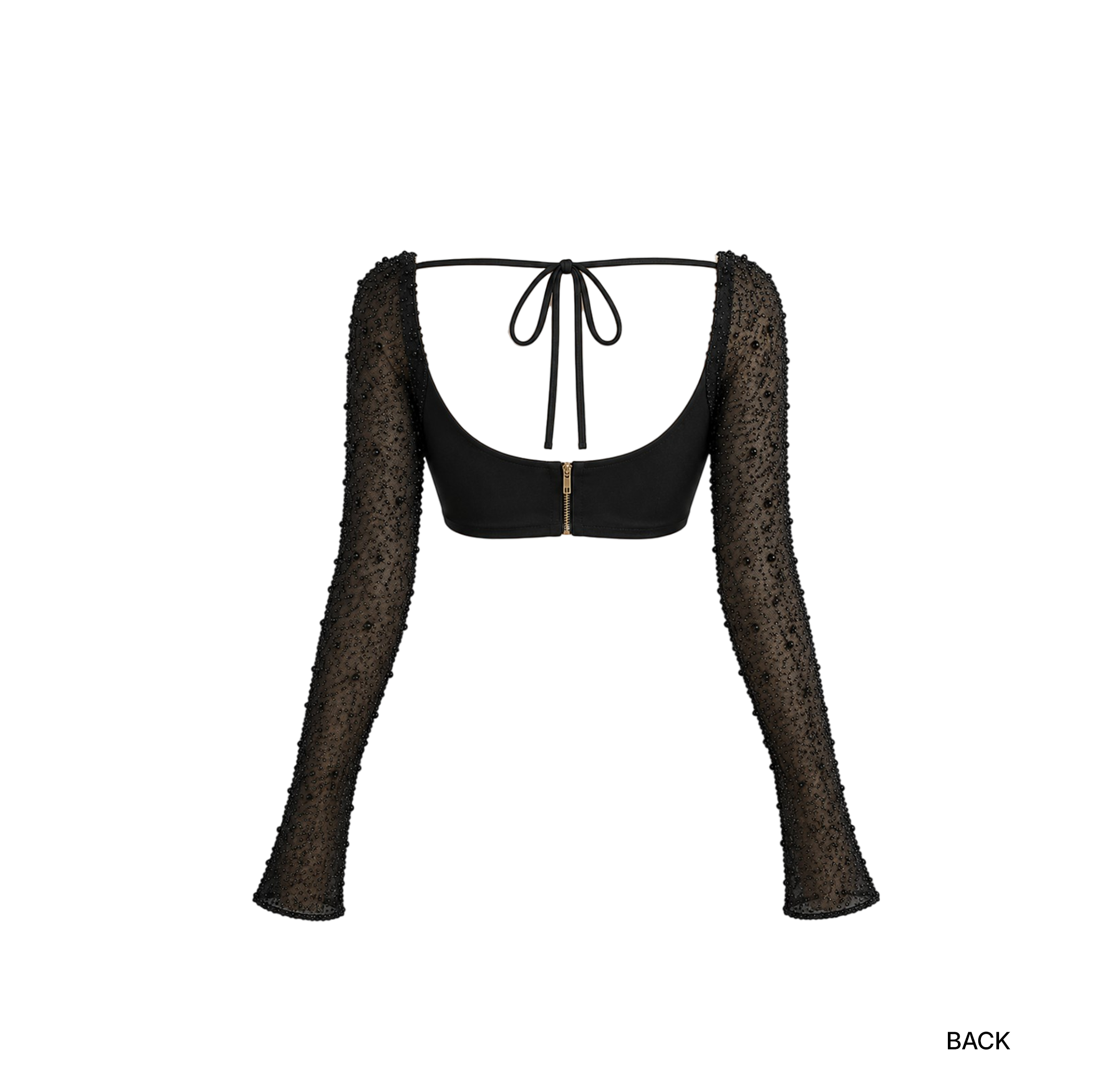 Oh Polly La Desirade Embellished Cowl Neck Crop Top