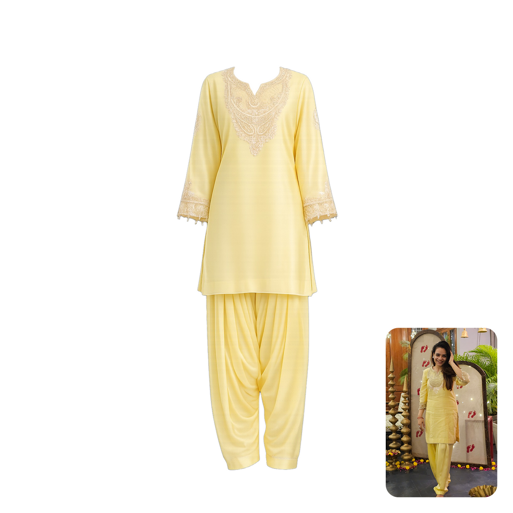 Sheetal Batra Ashira Lemon Yellow Kurta With Salwar