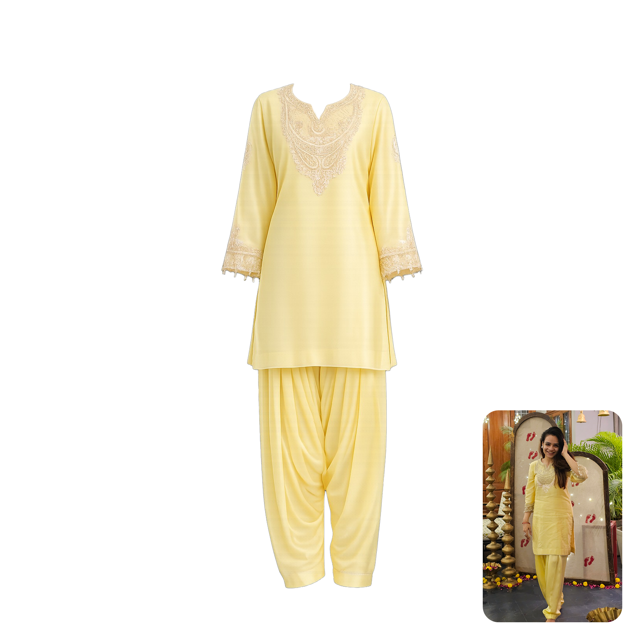 Sheetal Batra Ashira Lemon Yellow Kurta With Salwar
