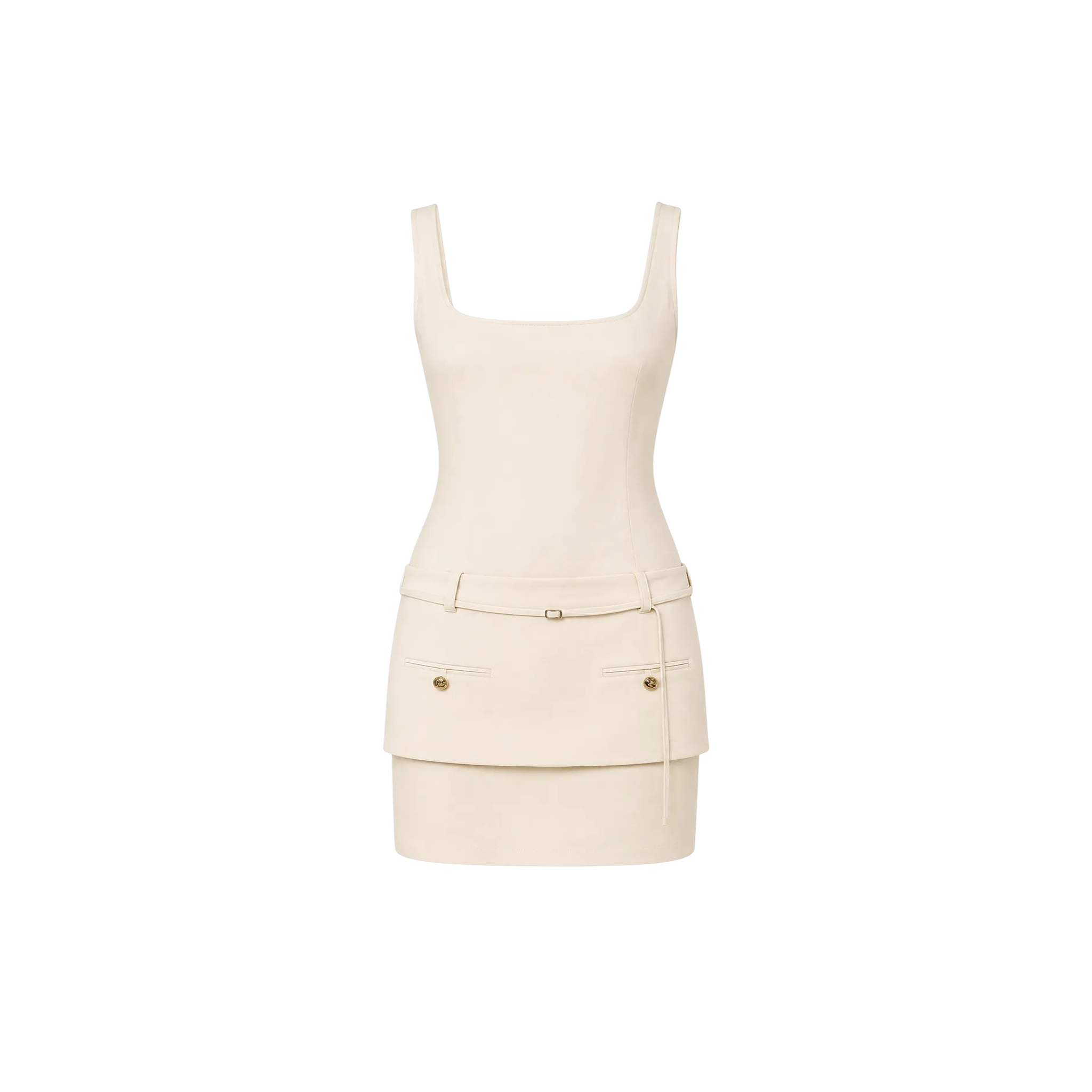Zara Ivory Structured Mini Dress