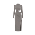 Zara Grey Ruched Cut-out Dress