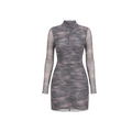 Zara Olive Printed Ruched Mini Dress