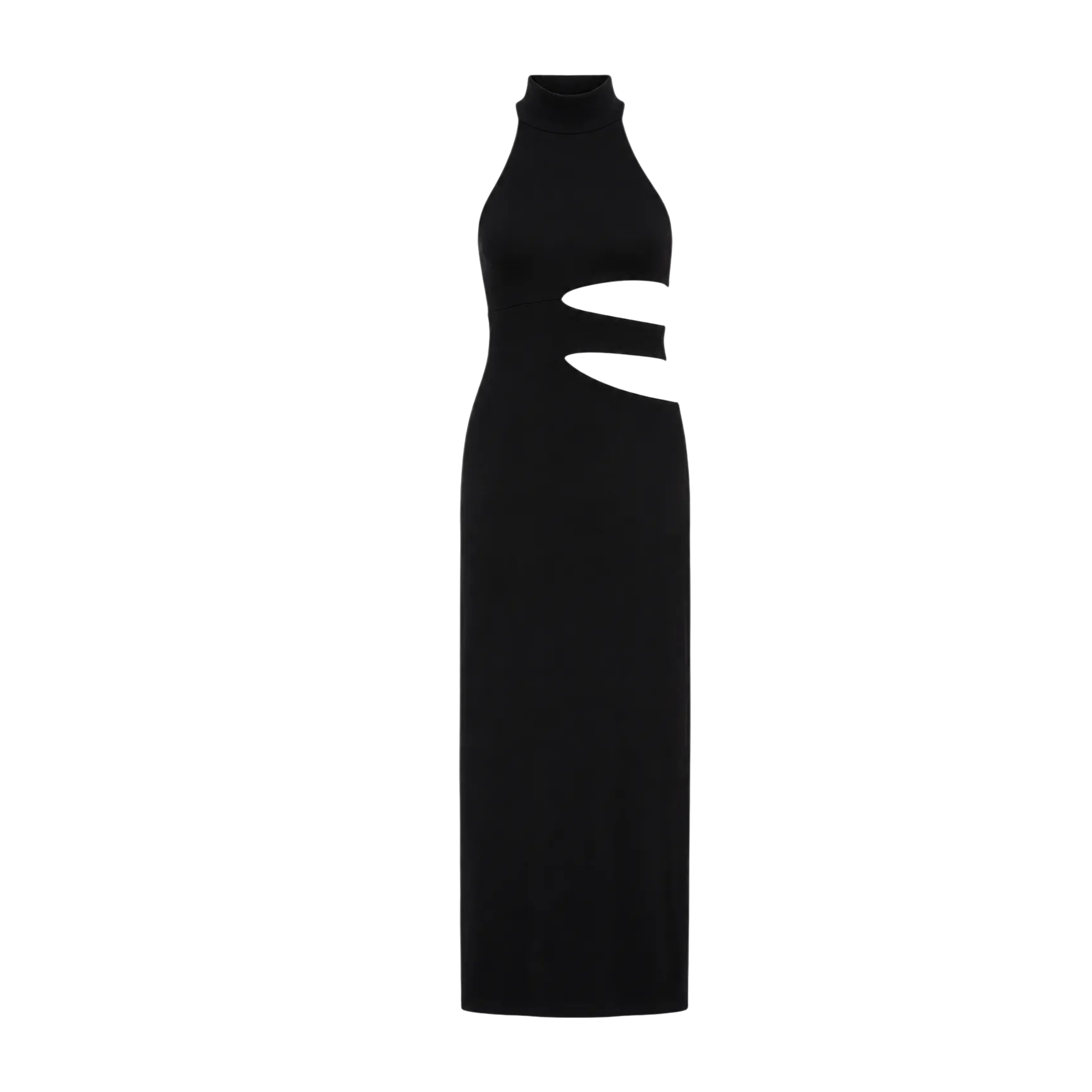 Zara Black Waist Double Cut-out Maxi Dress