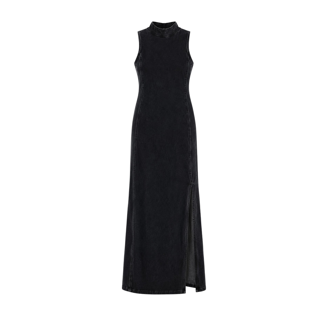 Zara Blue Denim Slit Dress