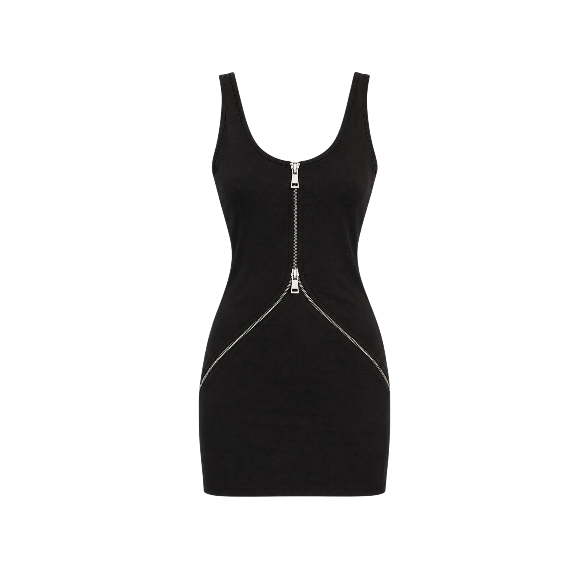 Zara Black Front Zip Dress