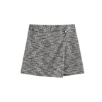 H&M Black White Herringbone Tweed Skort